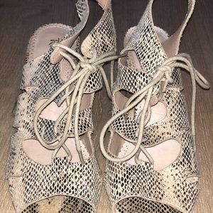 Faux Snake skin sandal heel